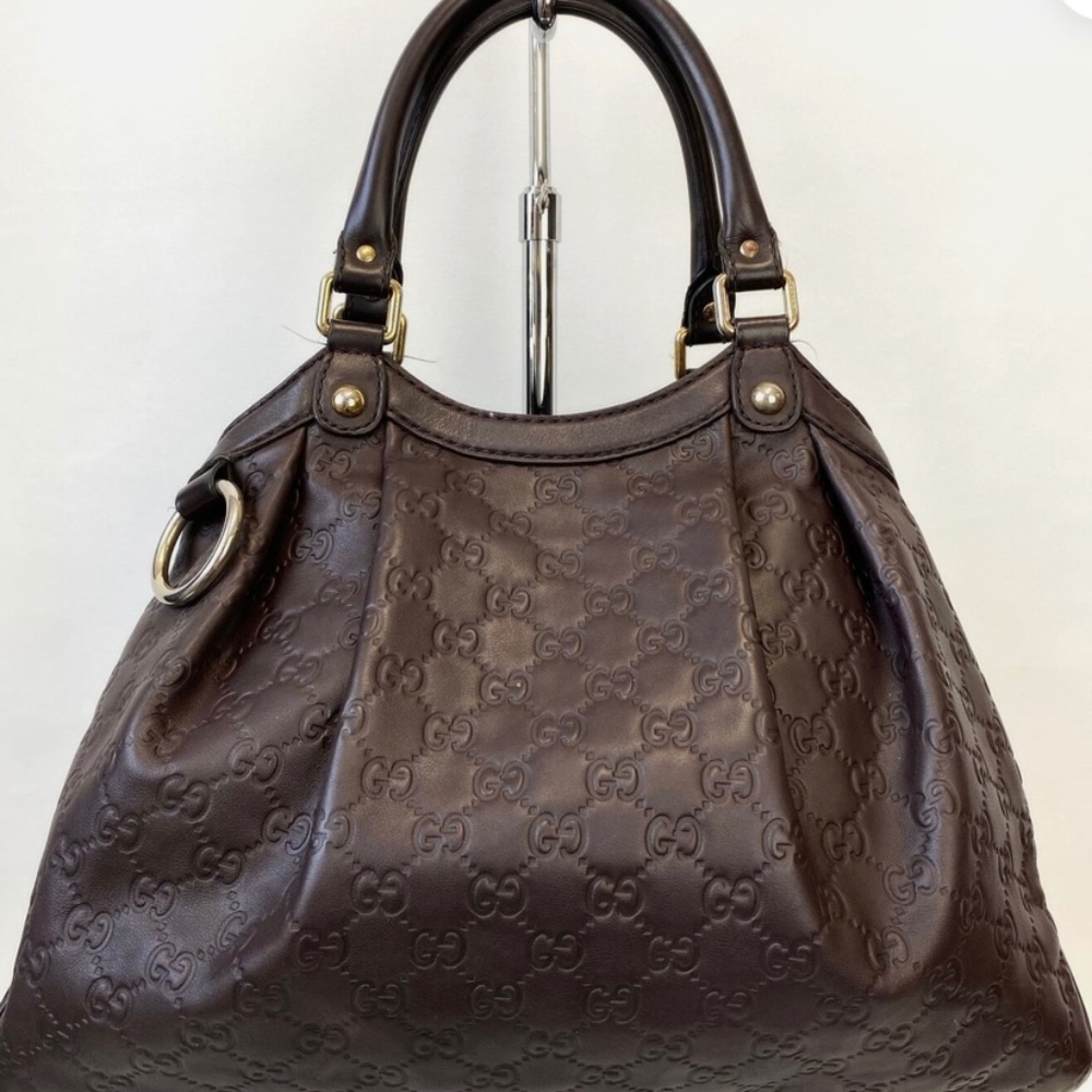 Gucci,Guccissima Large Sukey Tote Chocolate